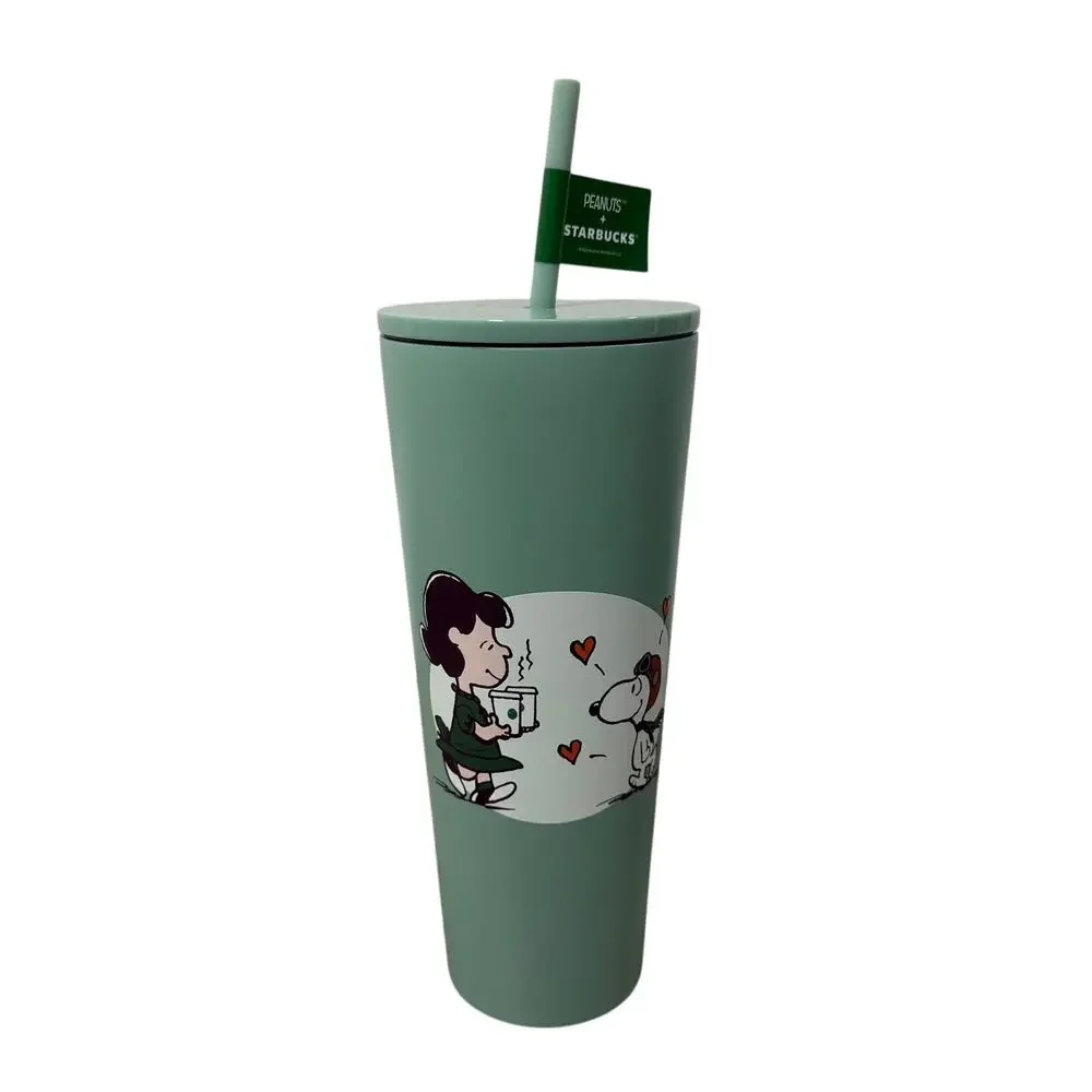 2026 Starbucks x Peanuts Snoopy Lucy Green Stainless Tumbler 24oz NWT